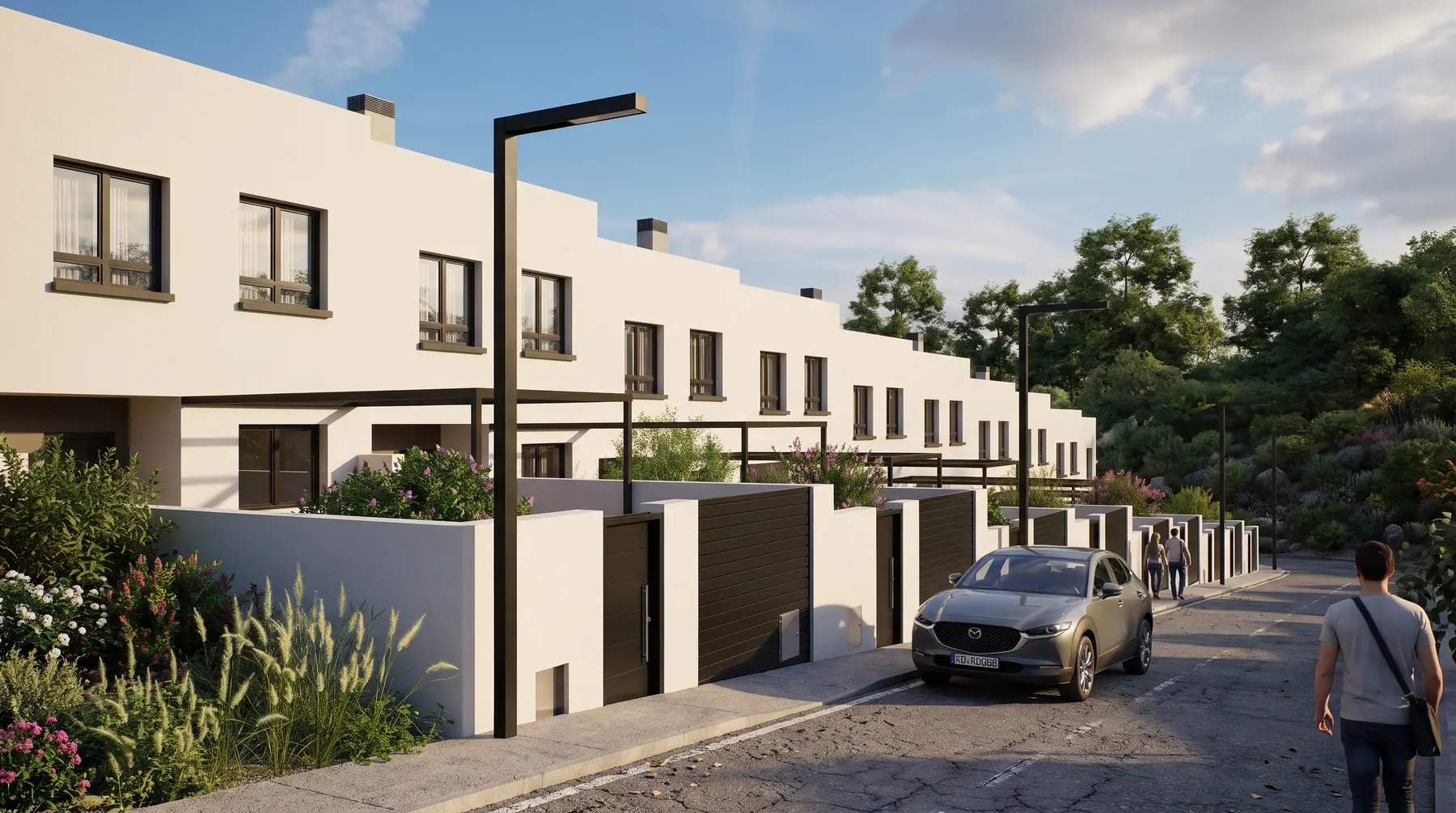 Vista de la calle residencial