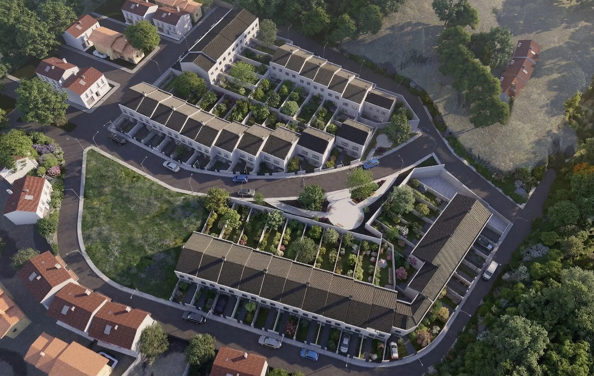 Vista aérea de la urbanización integrada en Campo Real
